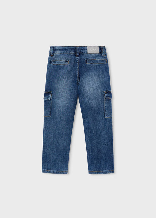 Pantalón de mezclilla cargo niño