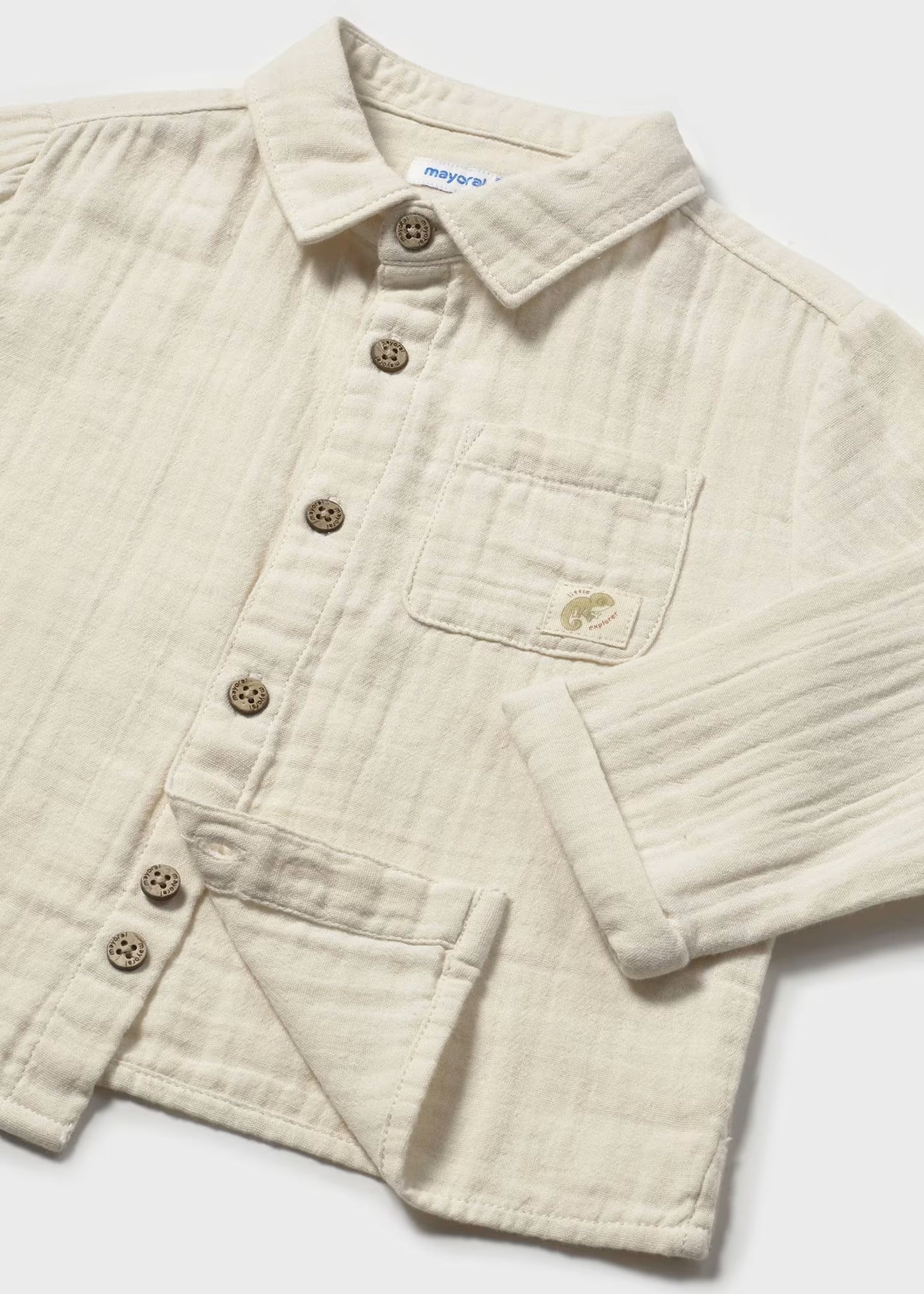 Camisa de manga larga bambula bebé