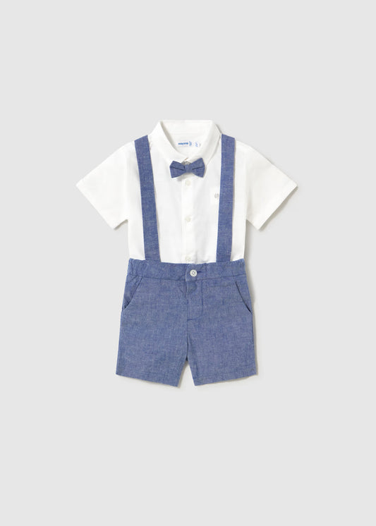 Conjunto bermuda y camisa con corbatin bebé