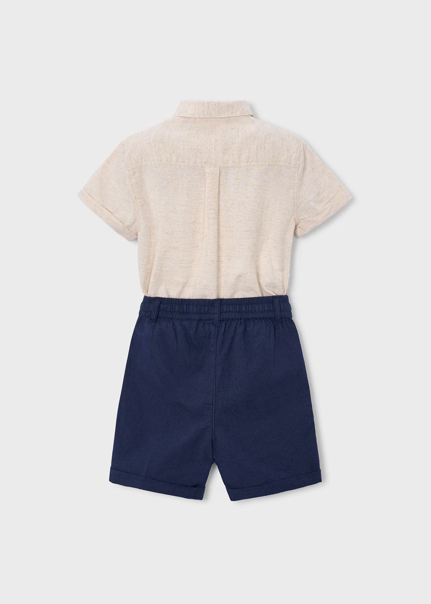 Conjunto bermuda y camisa con lino niño