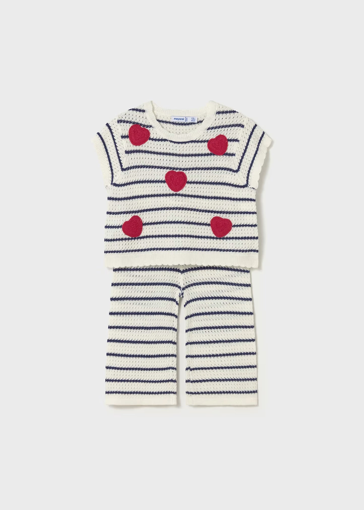 Conjunto pantalón y playera corazones bebé