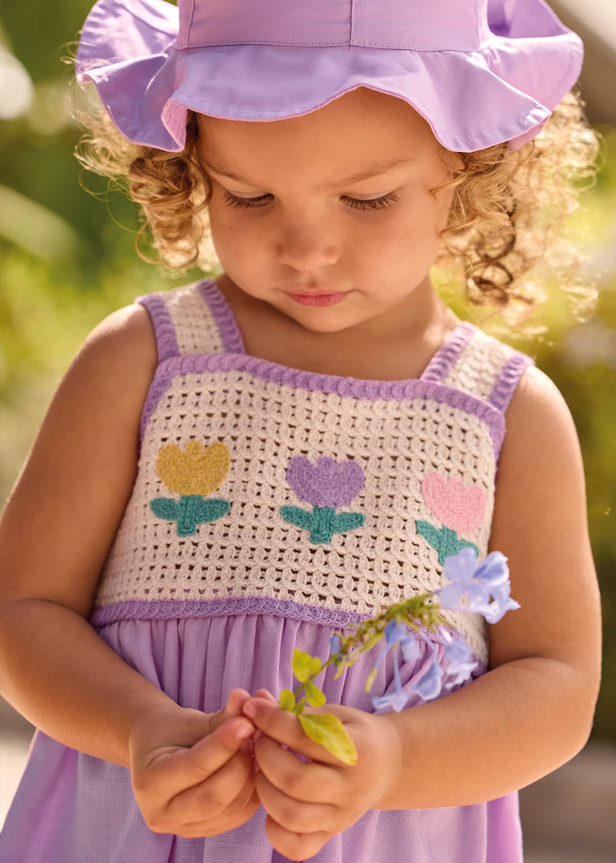 Vestido combinado crochet bebé