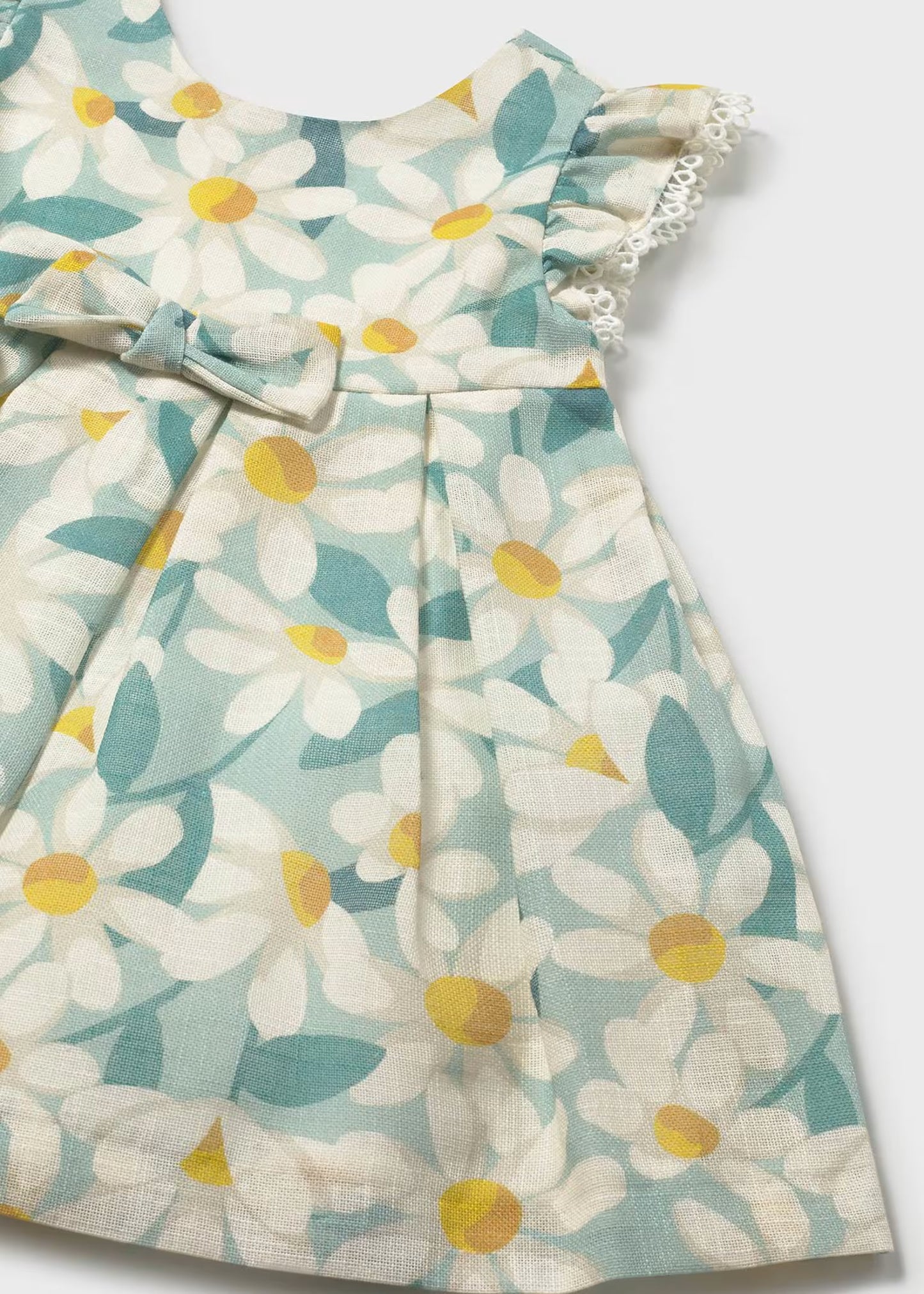 Vestido de ceremonia con holanes y estampado de flores bebé