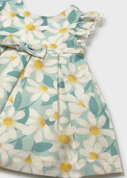 Vestido de ceremonia con holanes y estampado de flores bebé