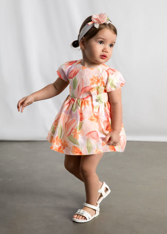 Vestido de ceremonia estampado flores bebé